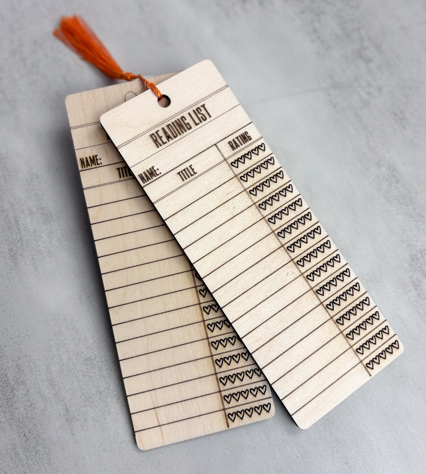 Wooden Bookmarks: Reading List
