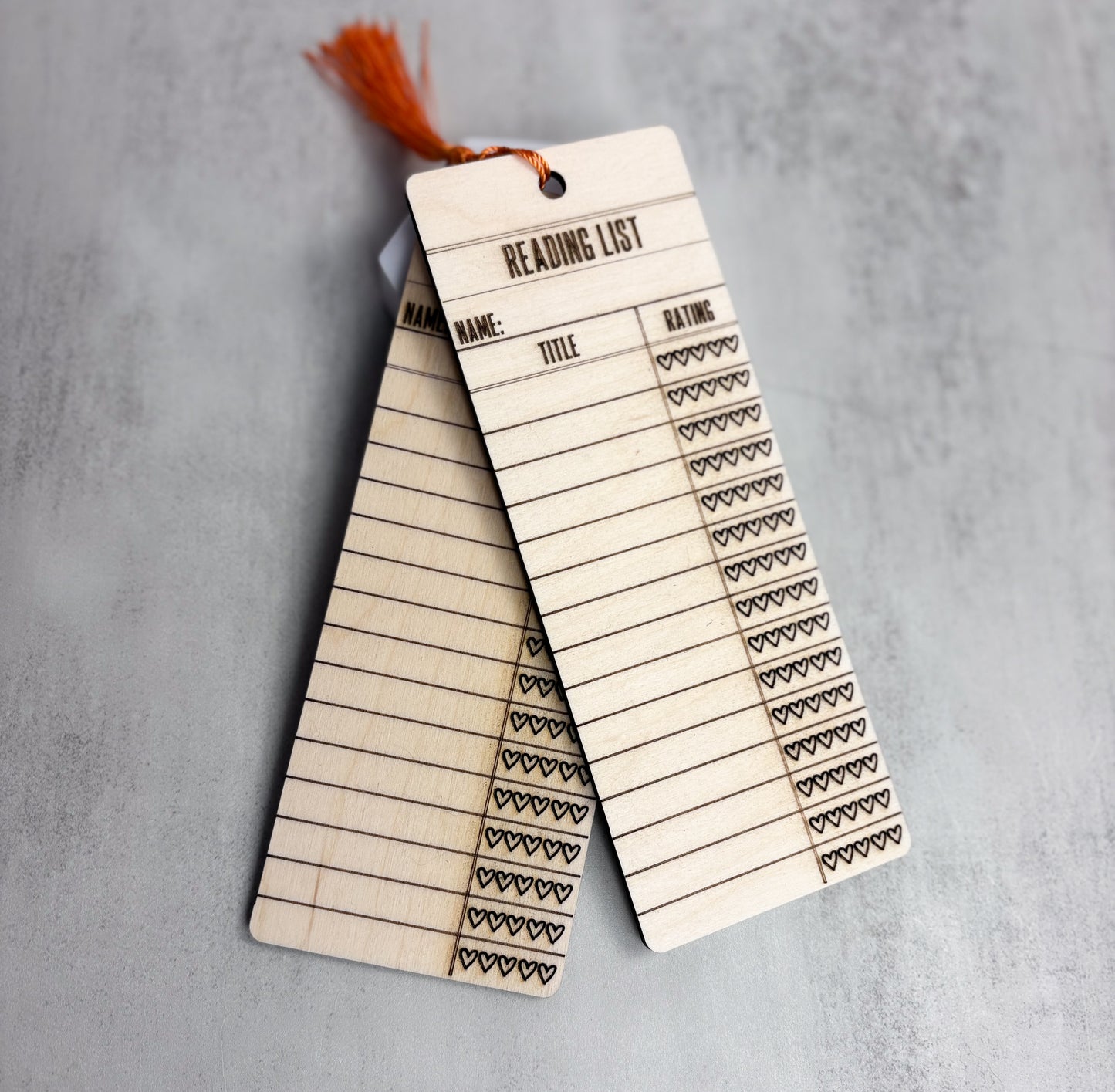 Wooden Bookmarks: Reading List