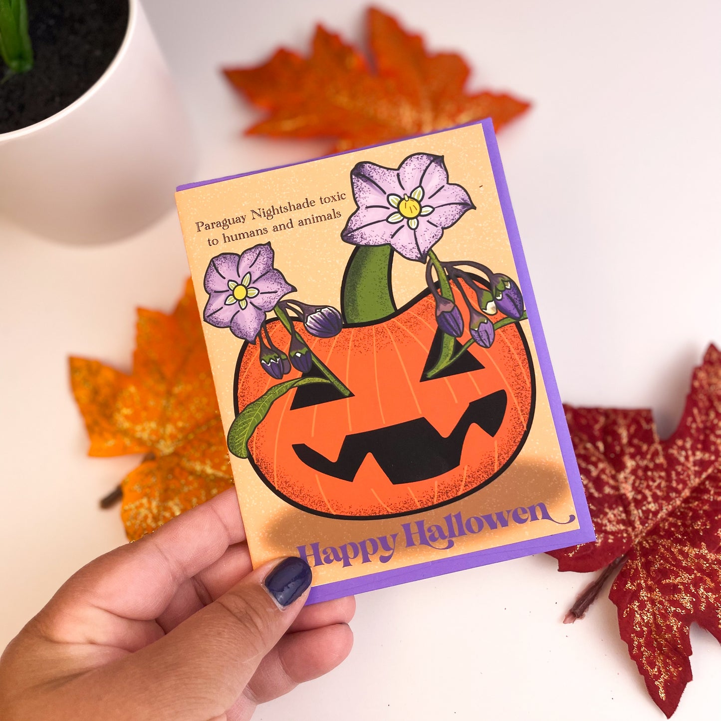 Happy Halloween Greeting Card with Nightshade