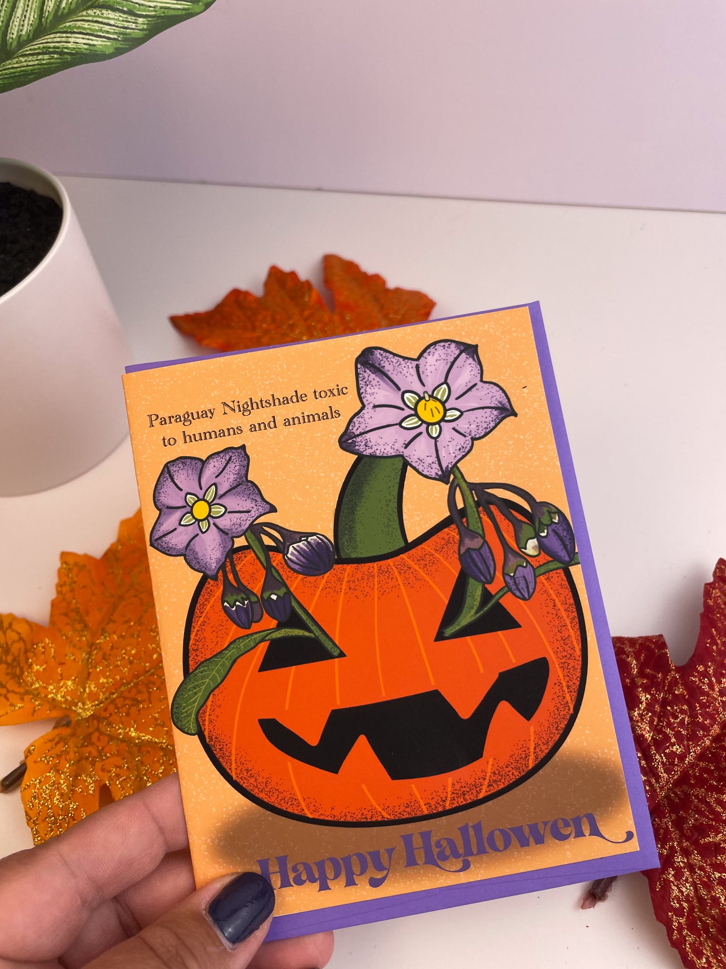 Happy Halloween Greeting Card with Nightshade