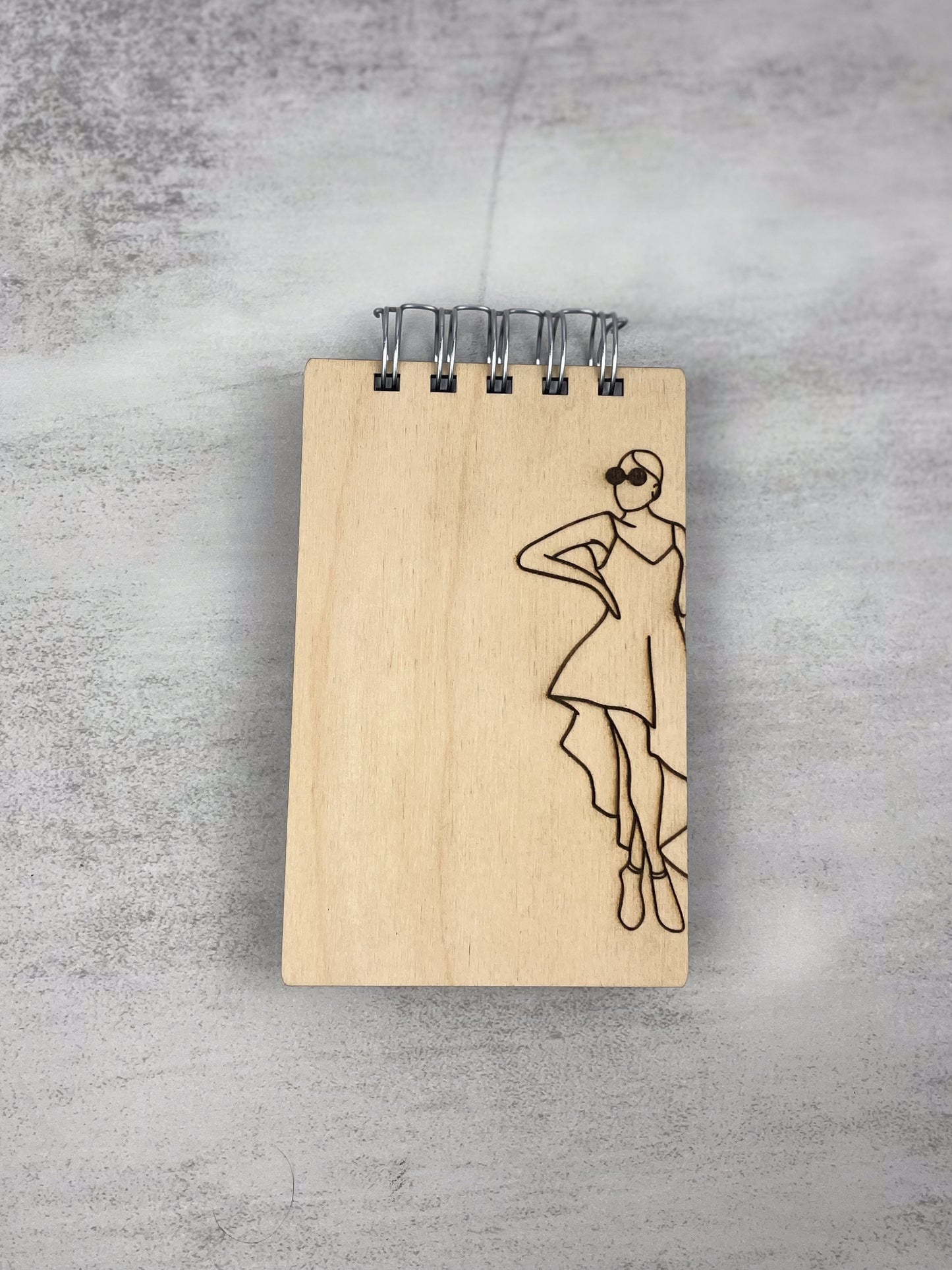 Handcrafted Wooden Notepad: Confident and Unaffected Woman (Not stained)