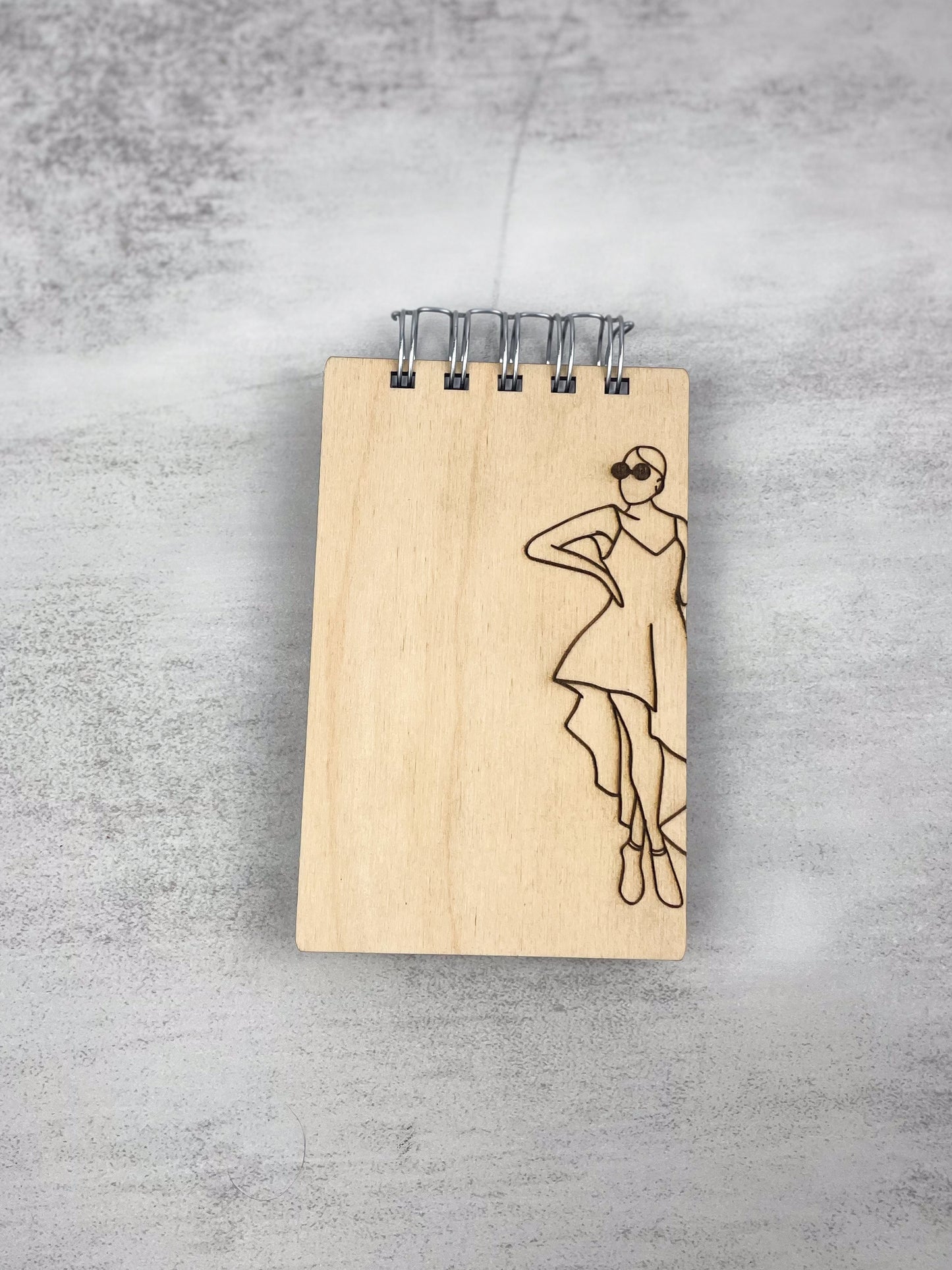 Handcrafted Wooden Notepad: Confident and Unaffected Woman (Not stained)