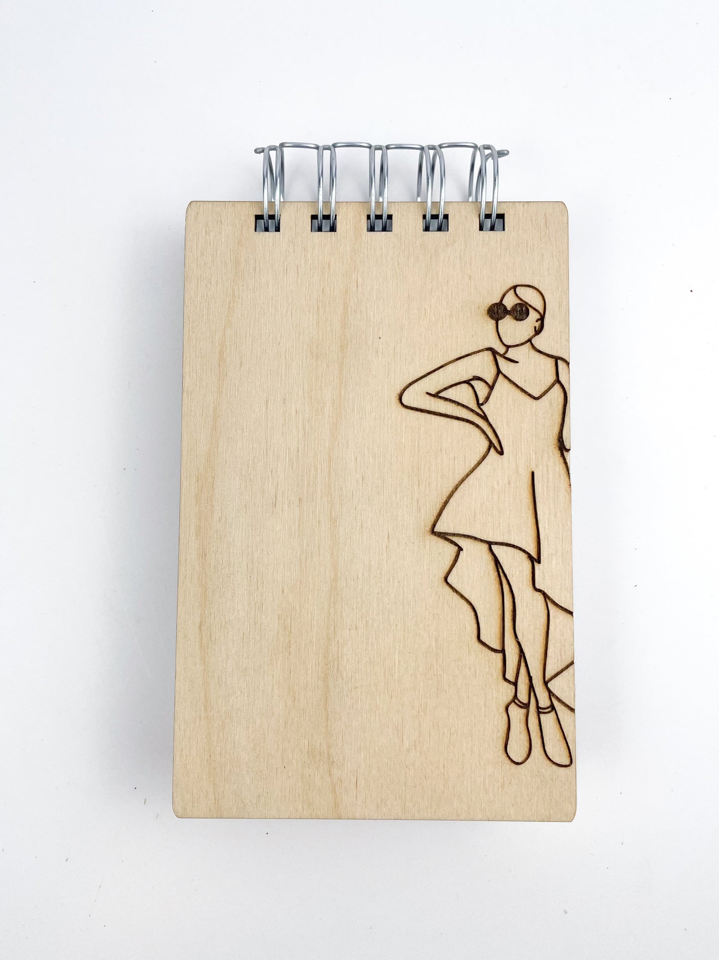 Handcrafted Wooden Notepad: Confident and Unaffected Woman (Not stained)