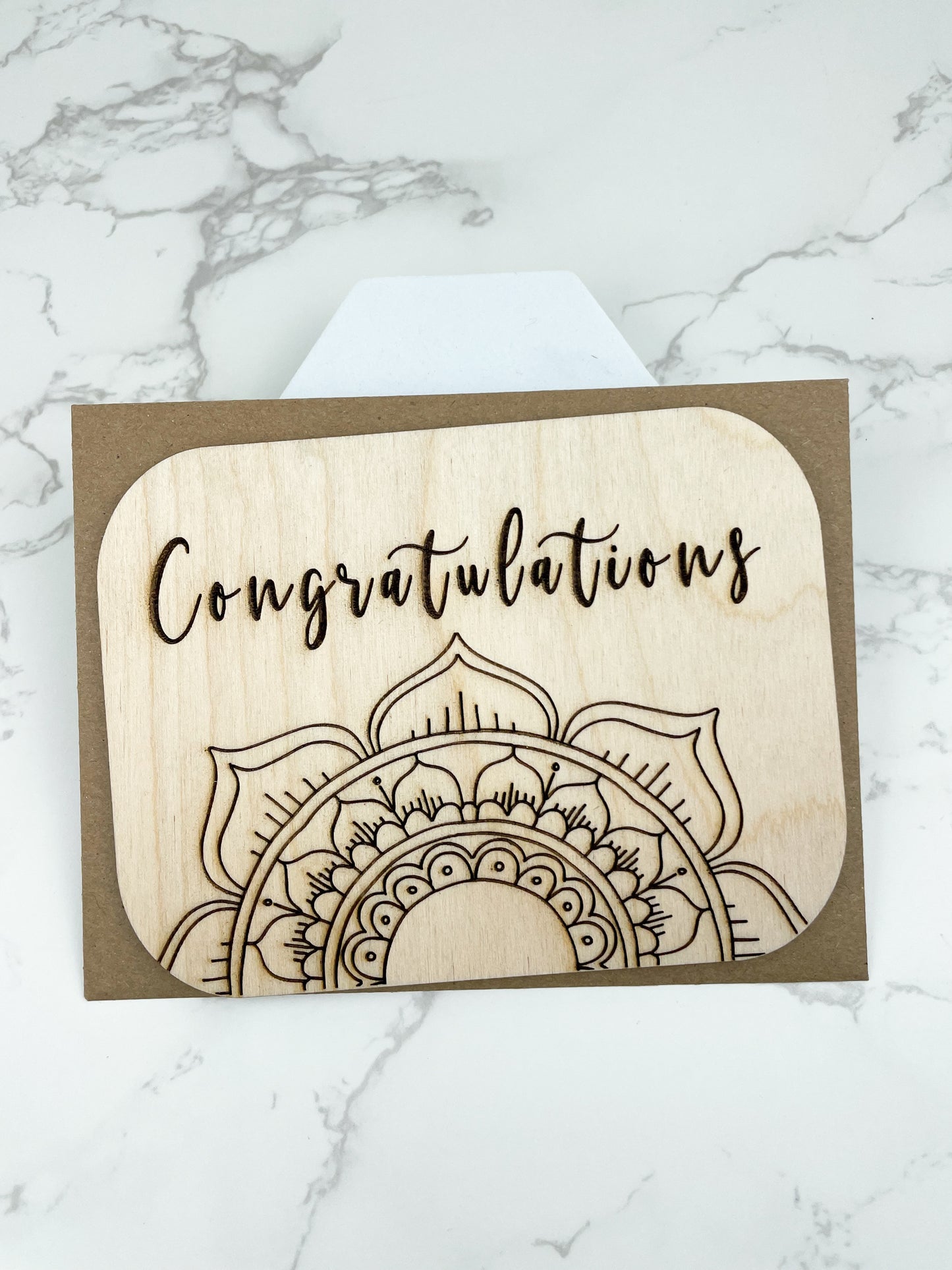 Wooden Greeting Card: Congratulations Card