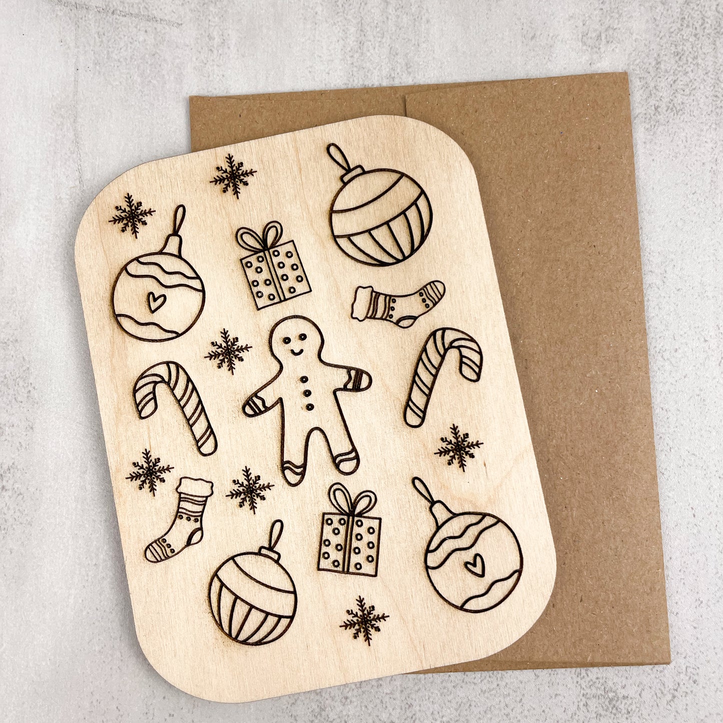 Wooden Greeting Card: Christmas Findings