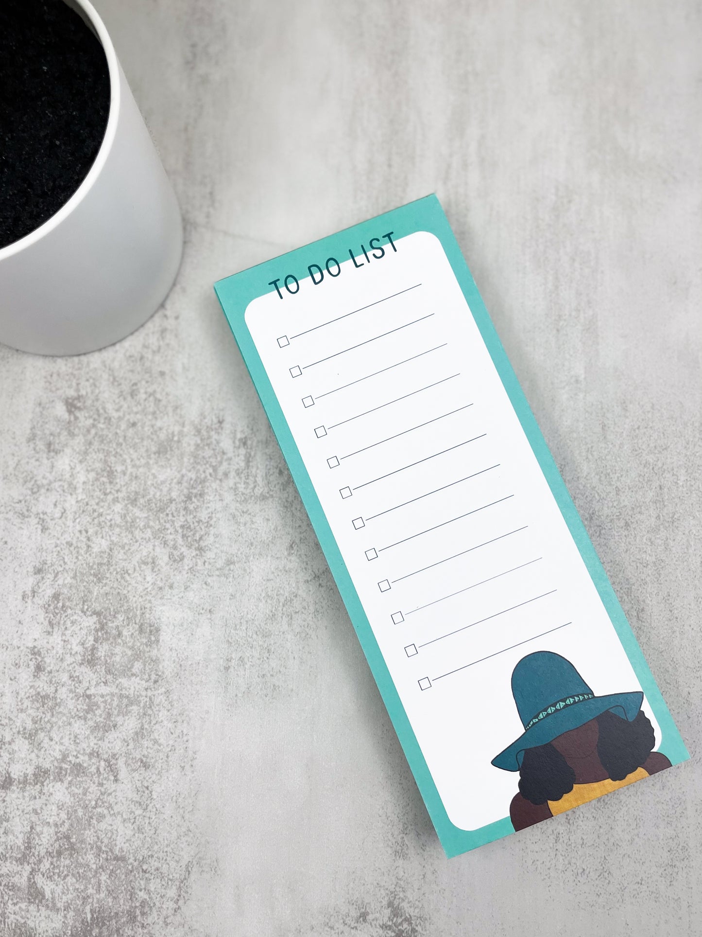 Woman in Hat To Do List Notepad
