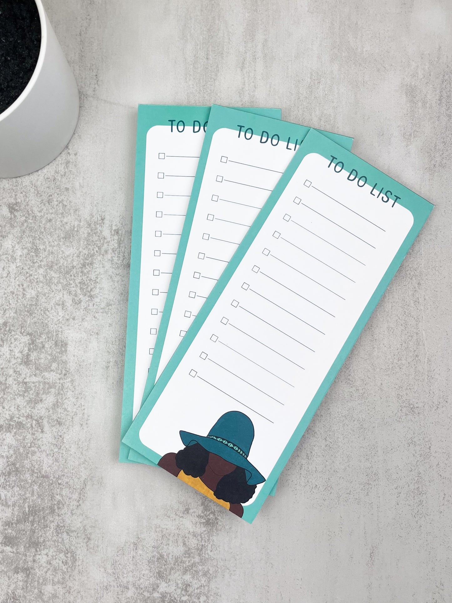 Woman in Hat To Do List Notepad