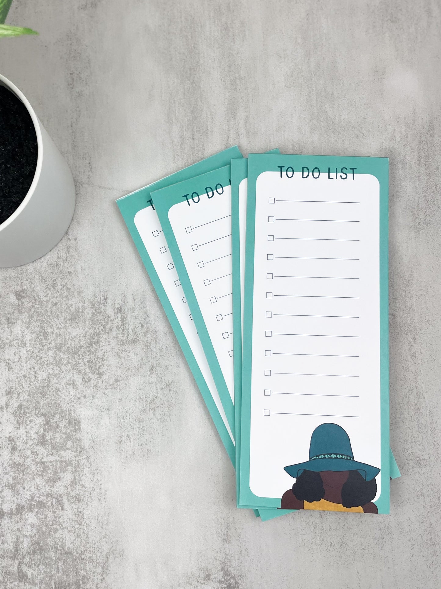 Woman in Hat To Do List Notepad