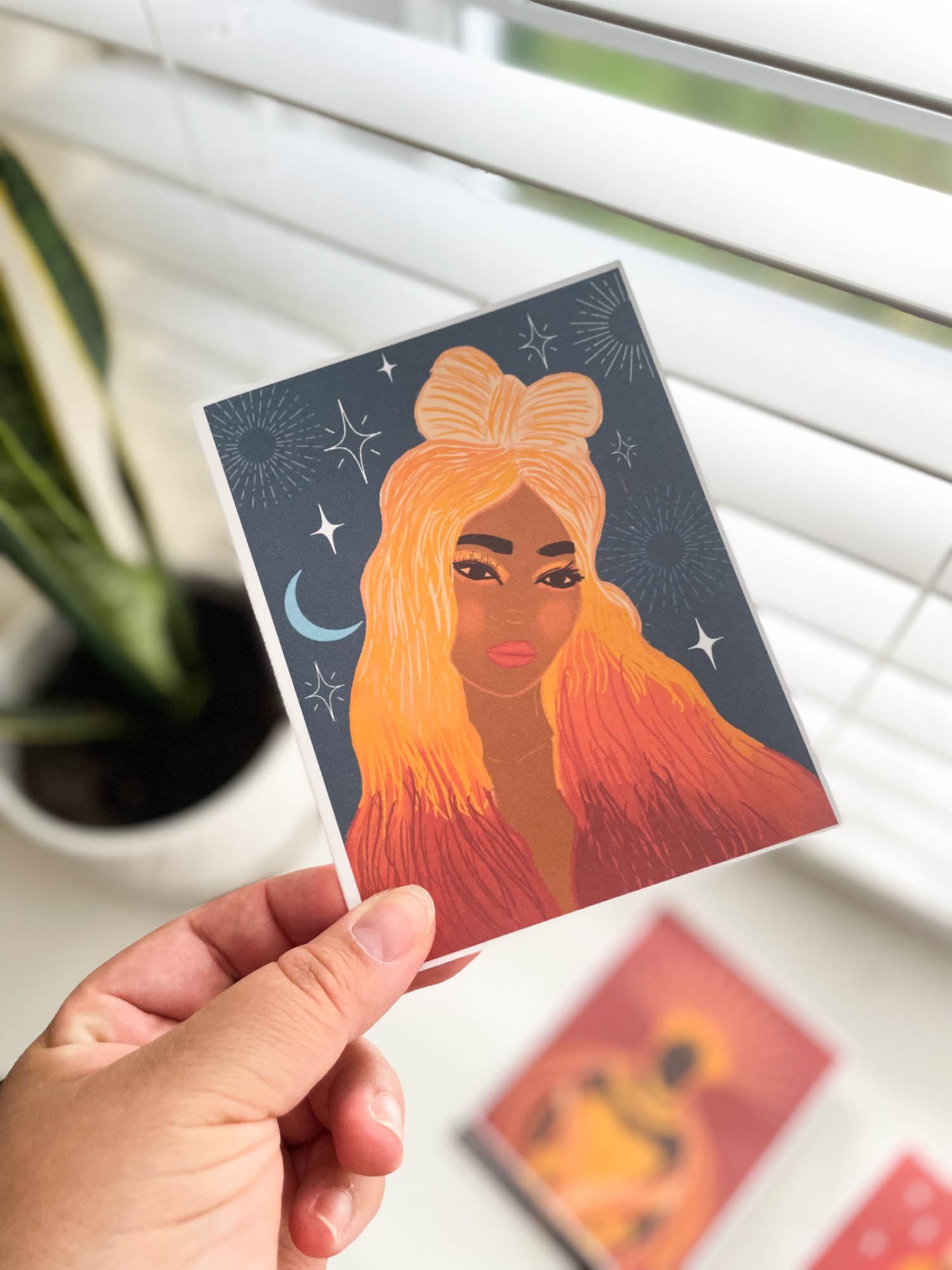 Goddess of the stars, Celestial Greeting Cards, Cards for Black and Brown Women