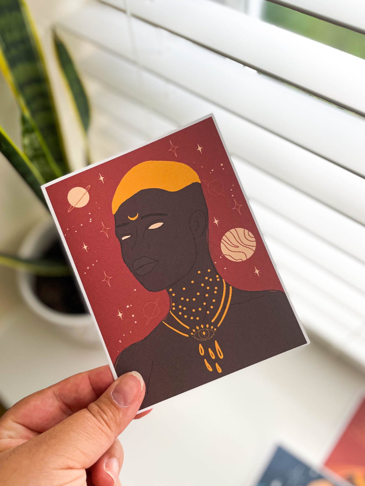 Goddess of The Future, Celestial Greeting Cards, Cards for Black and Brown Women