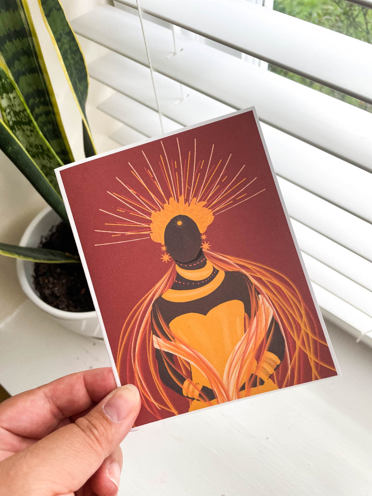 Sun Goddess, Afro-Futurism Greeting Cards, Cards for Black and Brown Women
