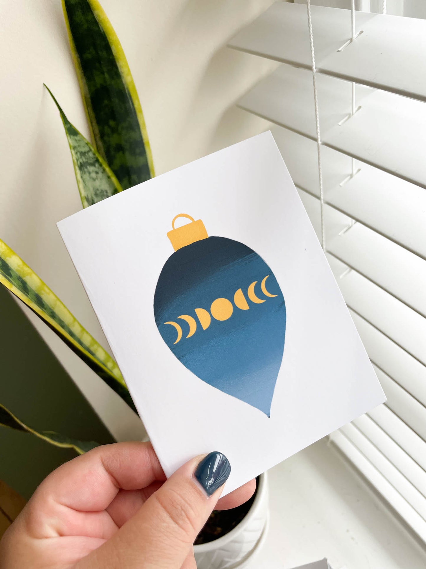 Moon Phases Christmas Greeting Card