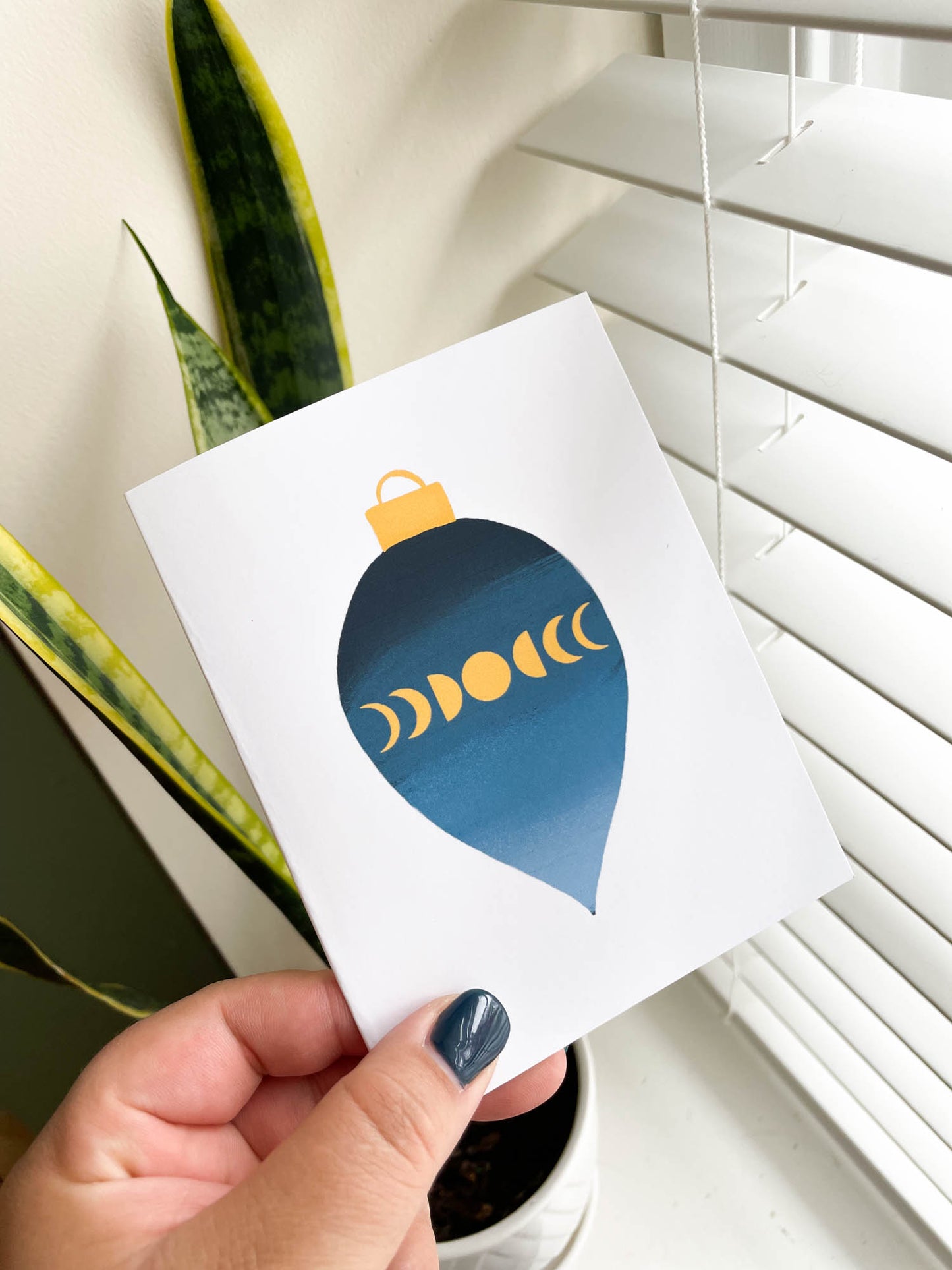 Moon Phases Christmas Greeting Card