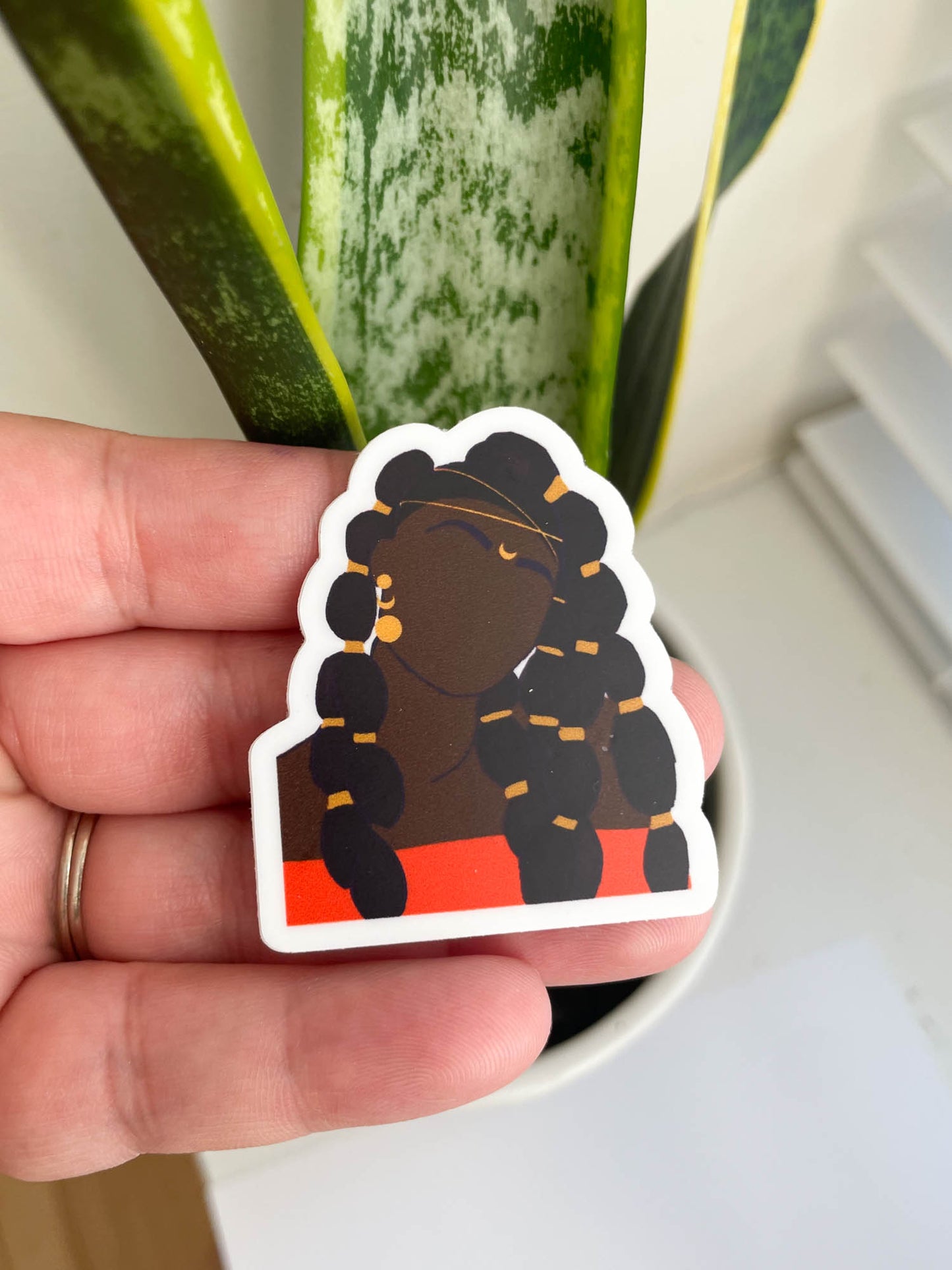 Goddess of the Moon Stickers, Brown girls in stickers, stickers for laptops, AfroLatina Artist