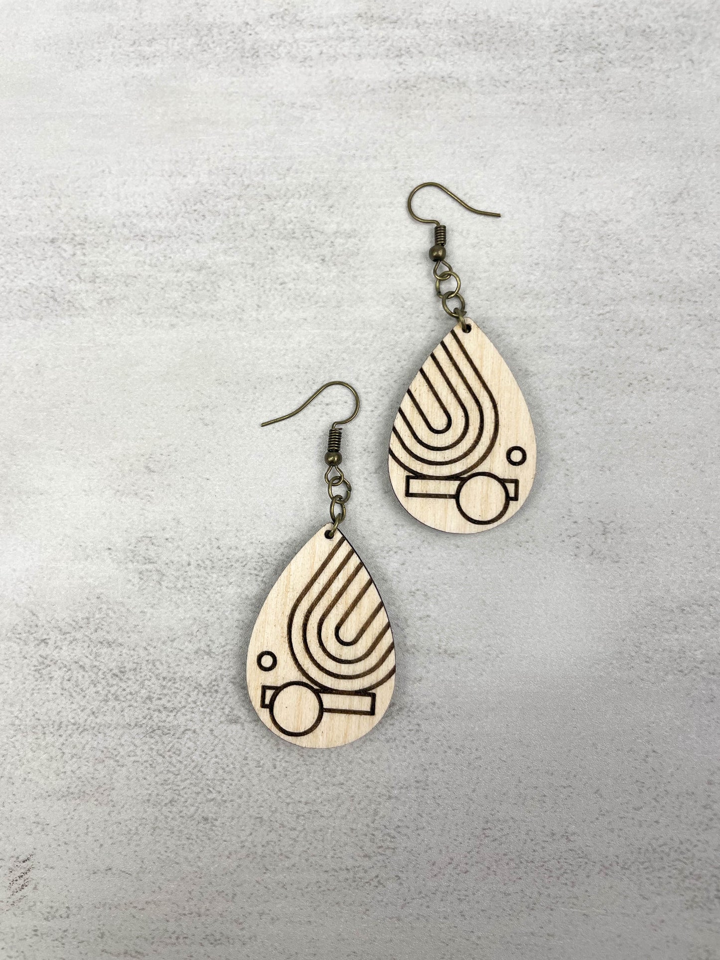 Art Deco Modern Wooden Earrings