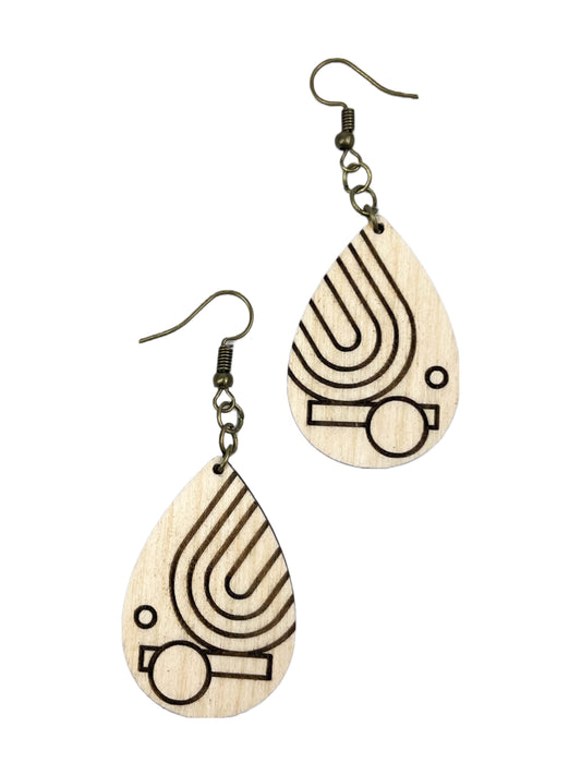 Art Deco Modern Wooden Earrings