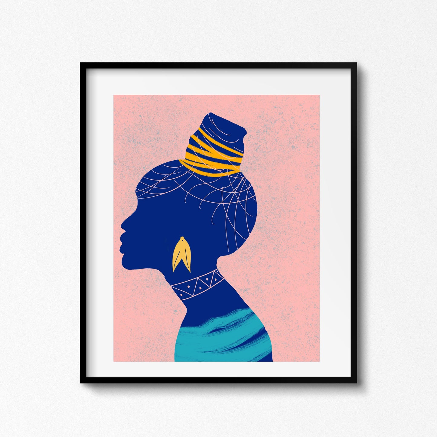 African American Woman Art | Wrapped Hair in Gold| Afro-Futurism Artwork