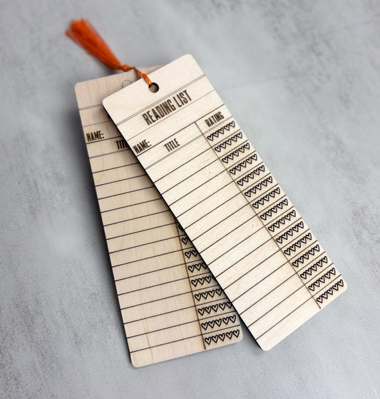 Wooden Bookmarks: Reading List