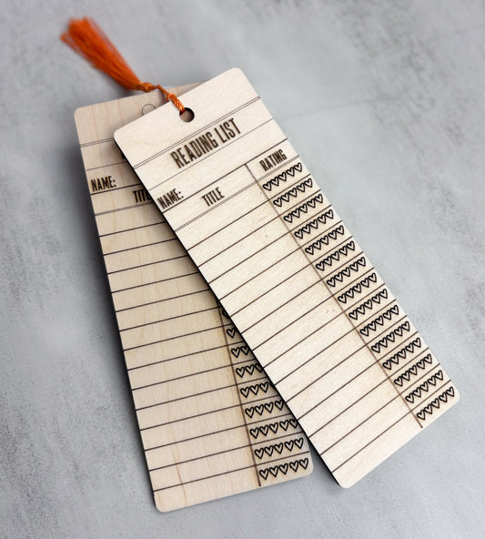 Wooden Bookmarks: Reading List