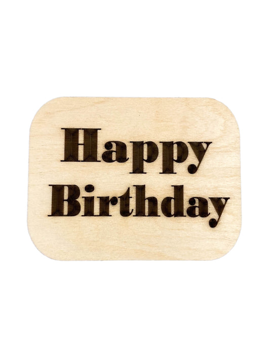 Wooden Greeting Card: Happy Birthday