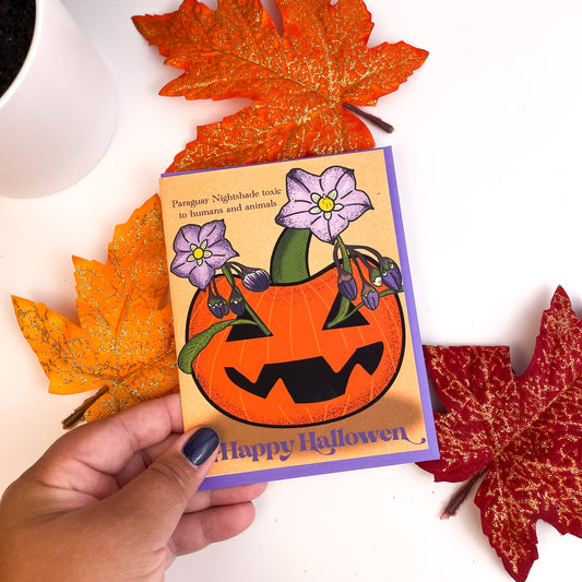 Happy Halloween Greeting Card with Nightshade