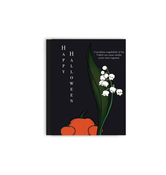 Happy Halloween Greeting Card with Lily of the Valley