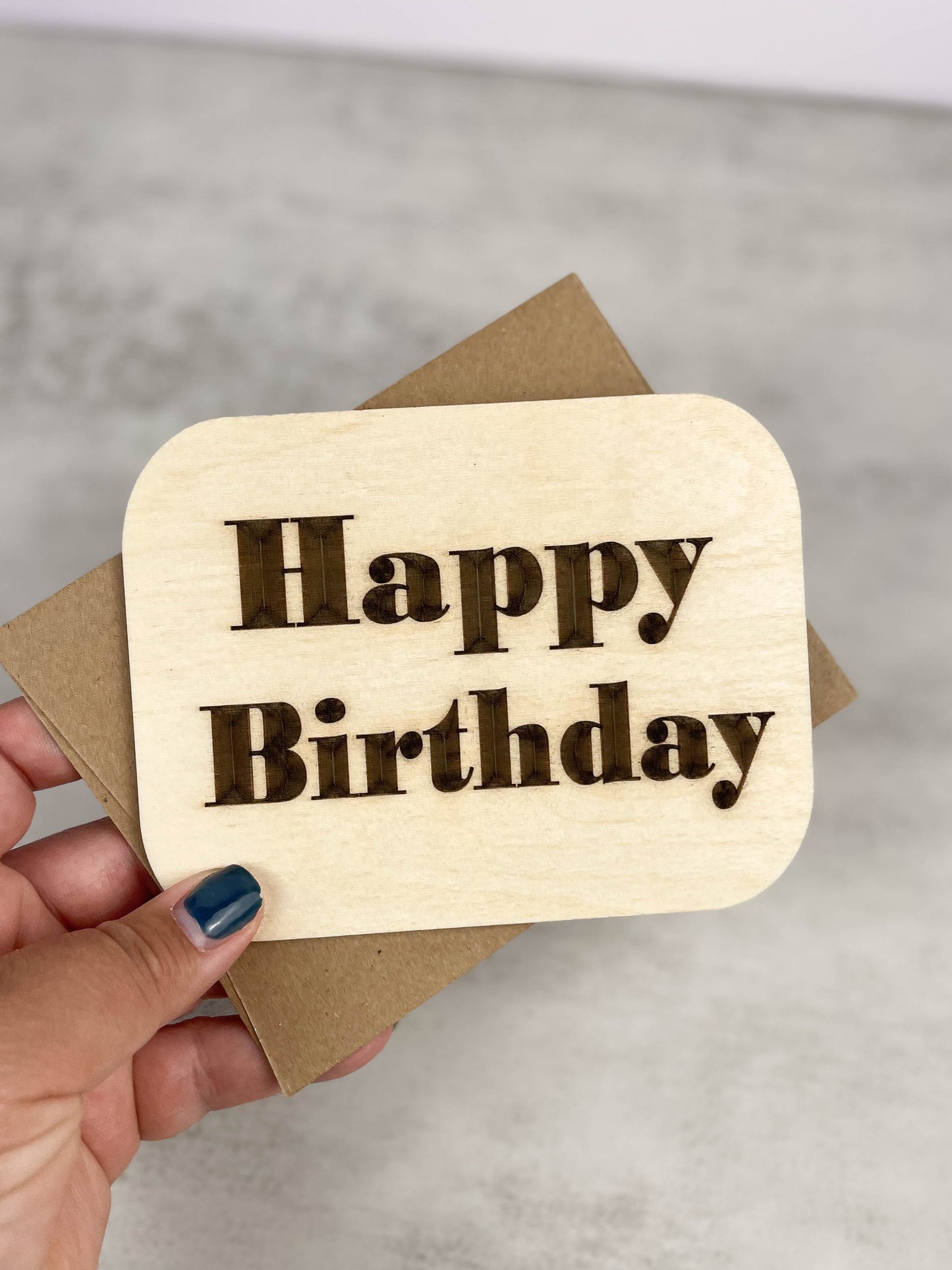 Wooden Greeting Card: Happy Birthday