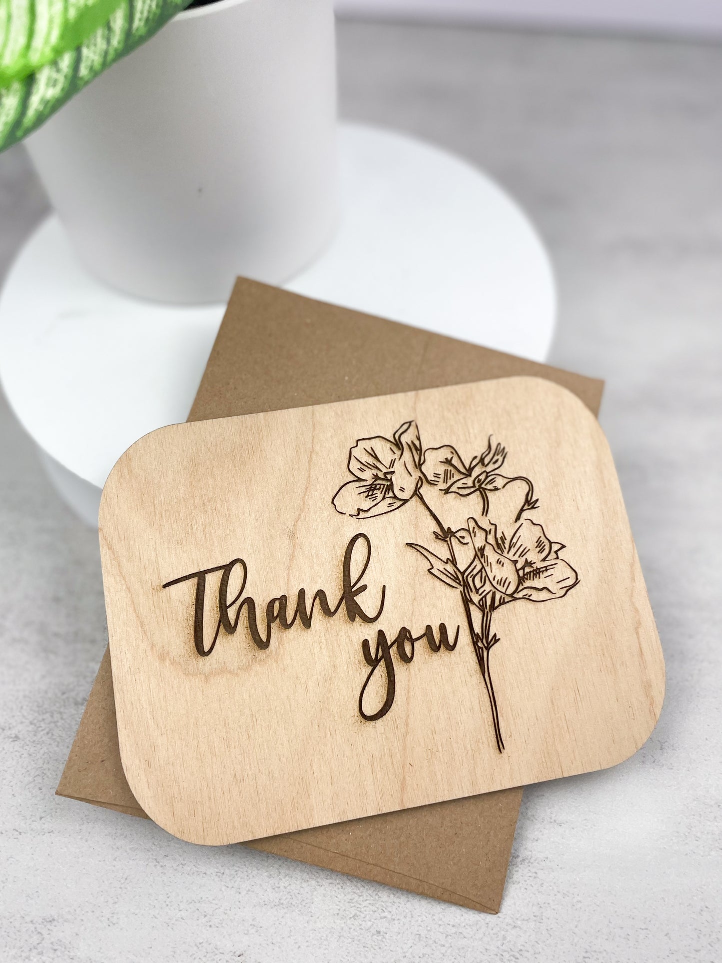Wooden Greeting Card: Thank You
