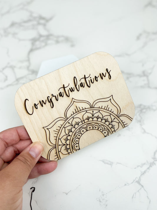 Wooden Greeting Card: Congratulations Card