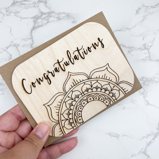 Wooden Greeting Card: Congratulations Card