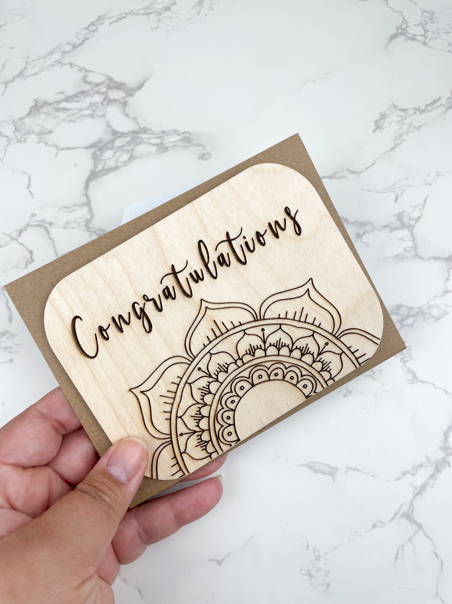 Wooden Greeting Card: Congratulations Card