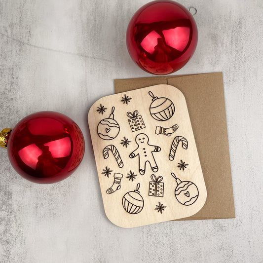 Wooden Greeting Card: Christmas Findings