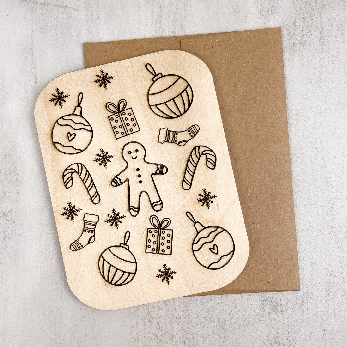 Wooden Greeting Card: Christmas Findings