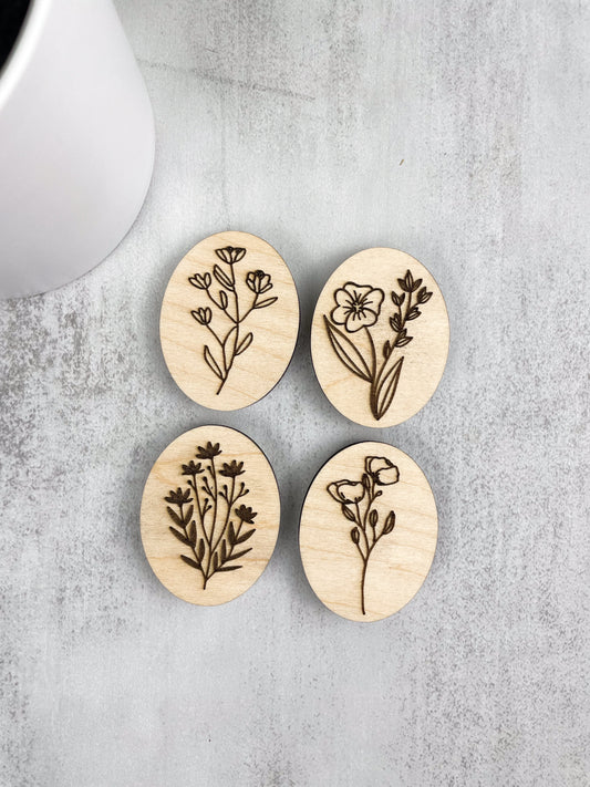Large Wildflowers Magnet Set