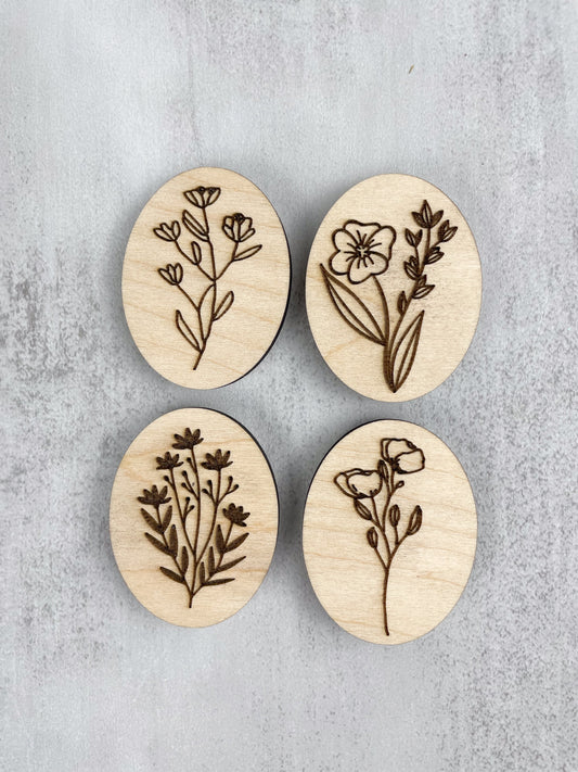 Large Wildflowers Magnet Set