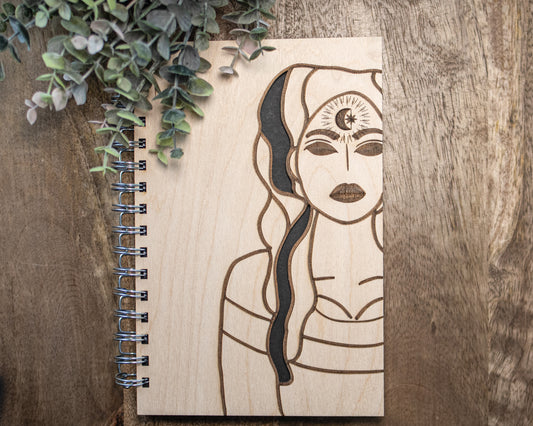 Goddess Wooden Notebook