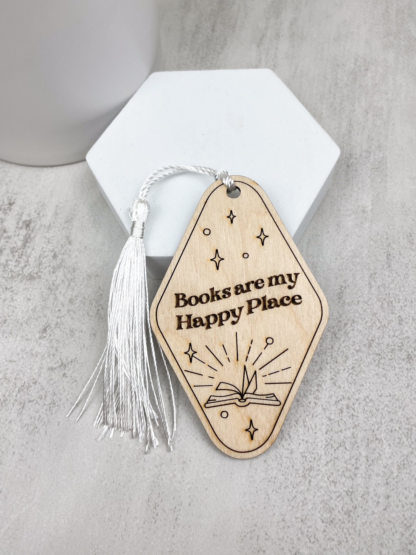 Wooden Bookmarks: Books are my happy place