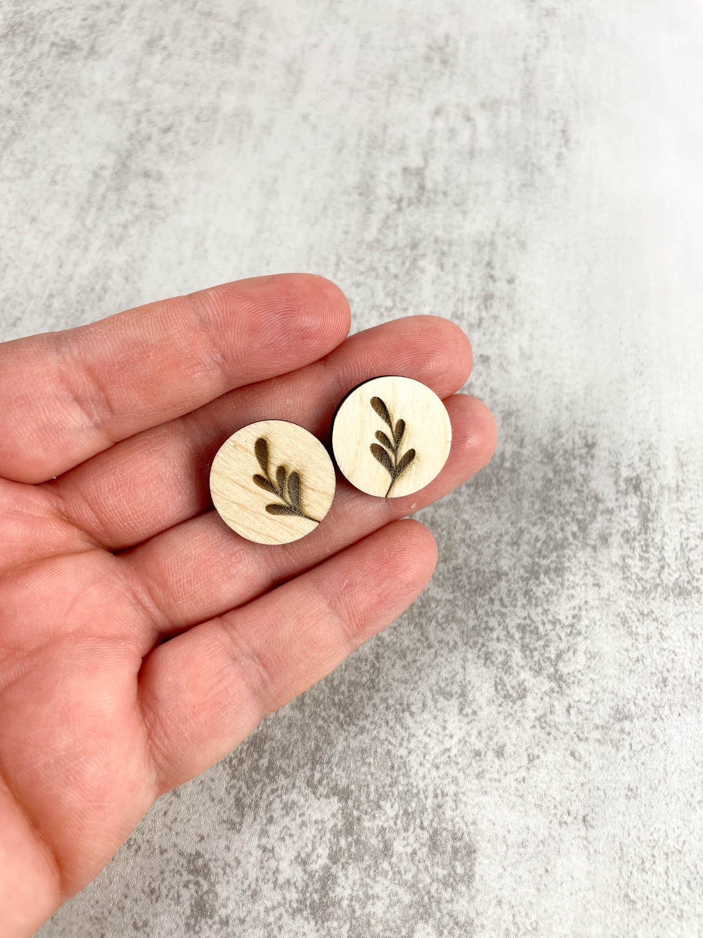 Leaf Wooden Stud Earrings