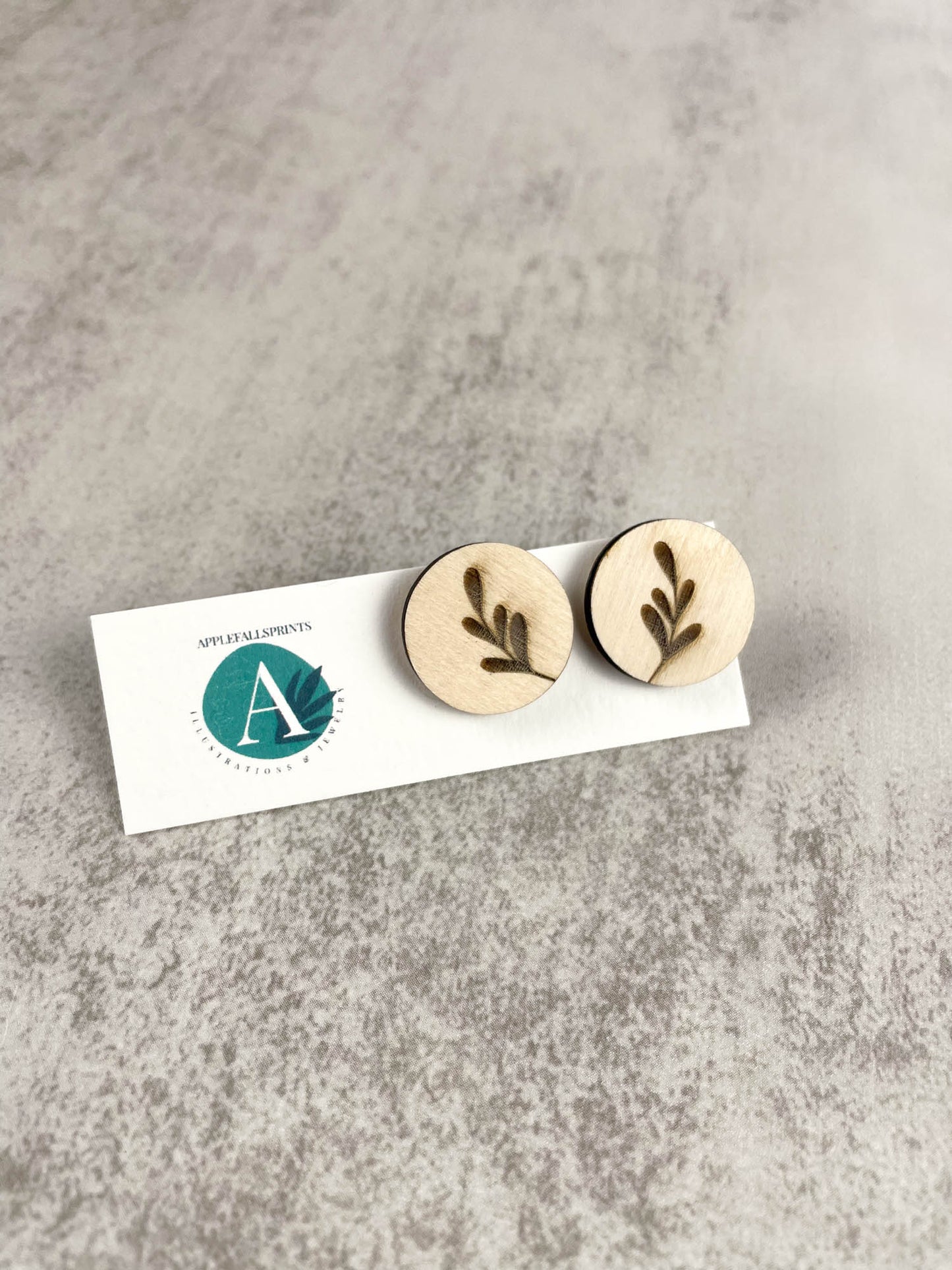 Leaf Wooden Stud Earrings