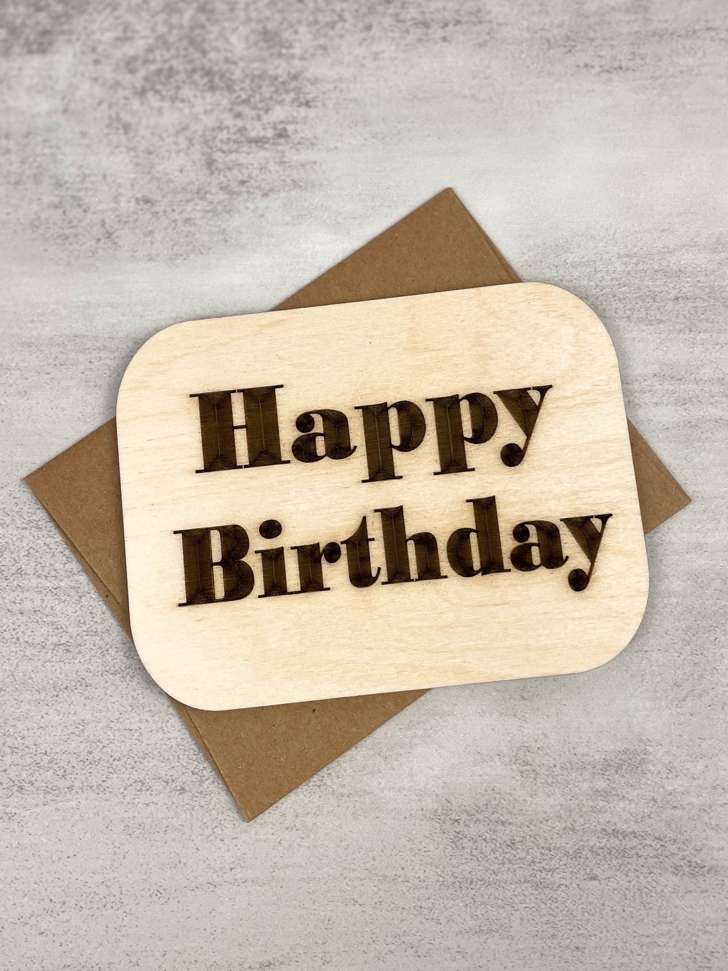 Wooden Greeting Card: Happy Birthday