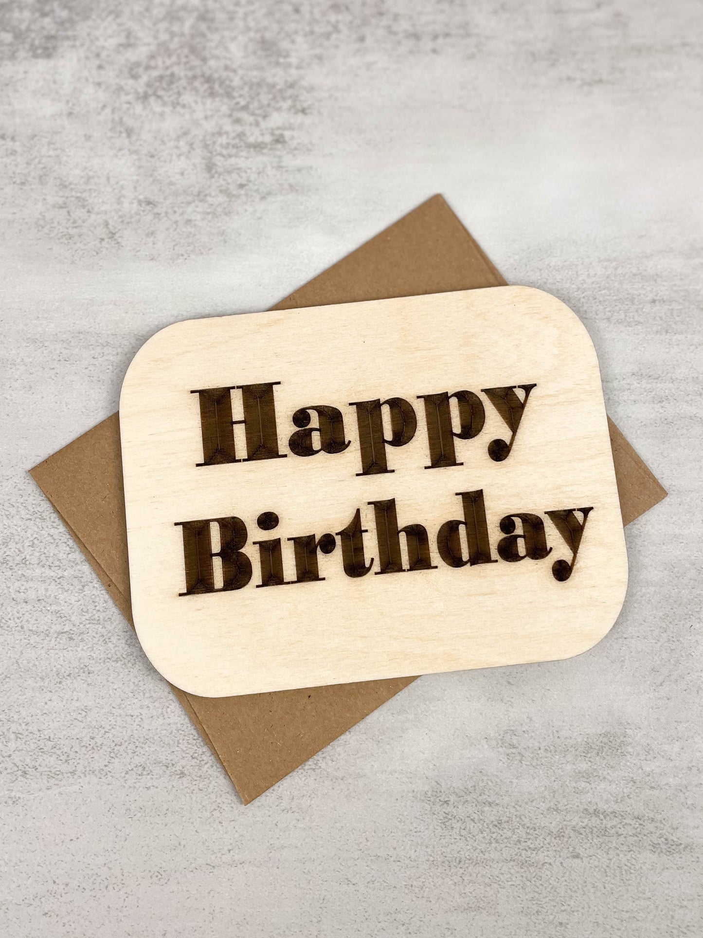 Wooden Greeting Card: Happy Birthday