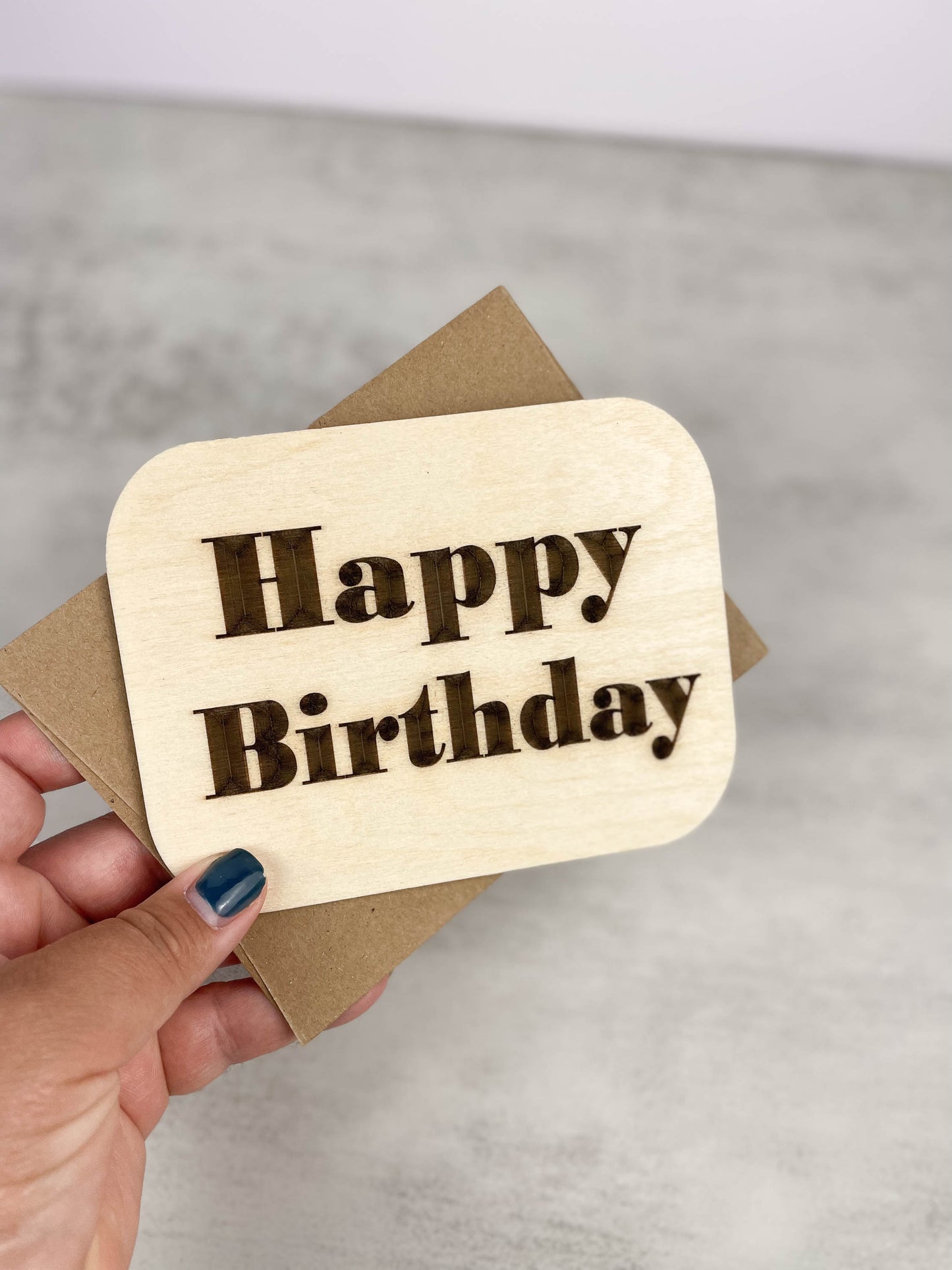 Wooden Greeting Card: Happy Birthday