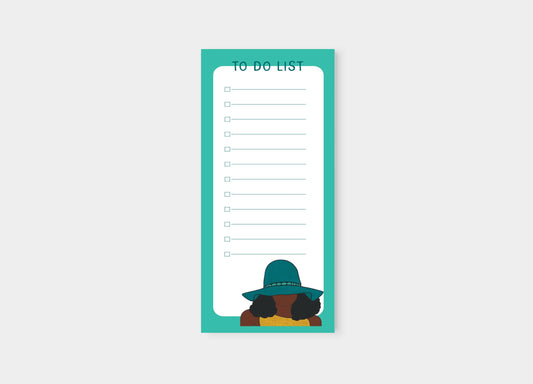 Woman in Hat To Do List Notepad