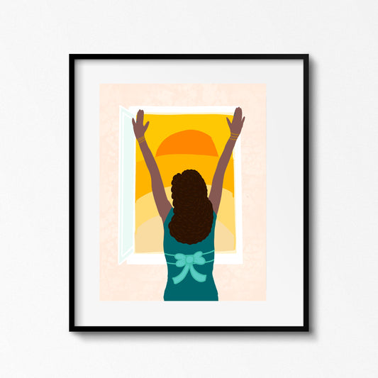 Morning Sunshine Artwork| Brown Girl in The Morning| Brown Girl and Sunshine