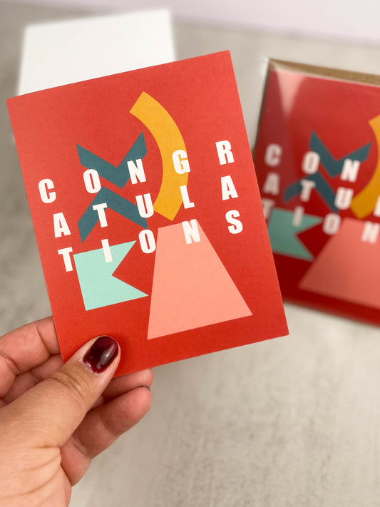 Abstract Congratulations Greeting Card | AppleFallsPrints