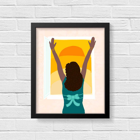 Morning Sunshine Artwork| Brown Girl in The Morning| Brown Girl and Sunshine