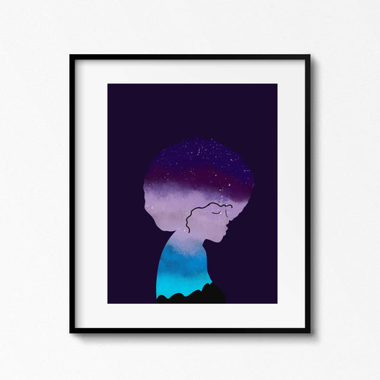 Becoming the Northern Lights | Ethereal Female Art Illustration| Woman Silhouette