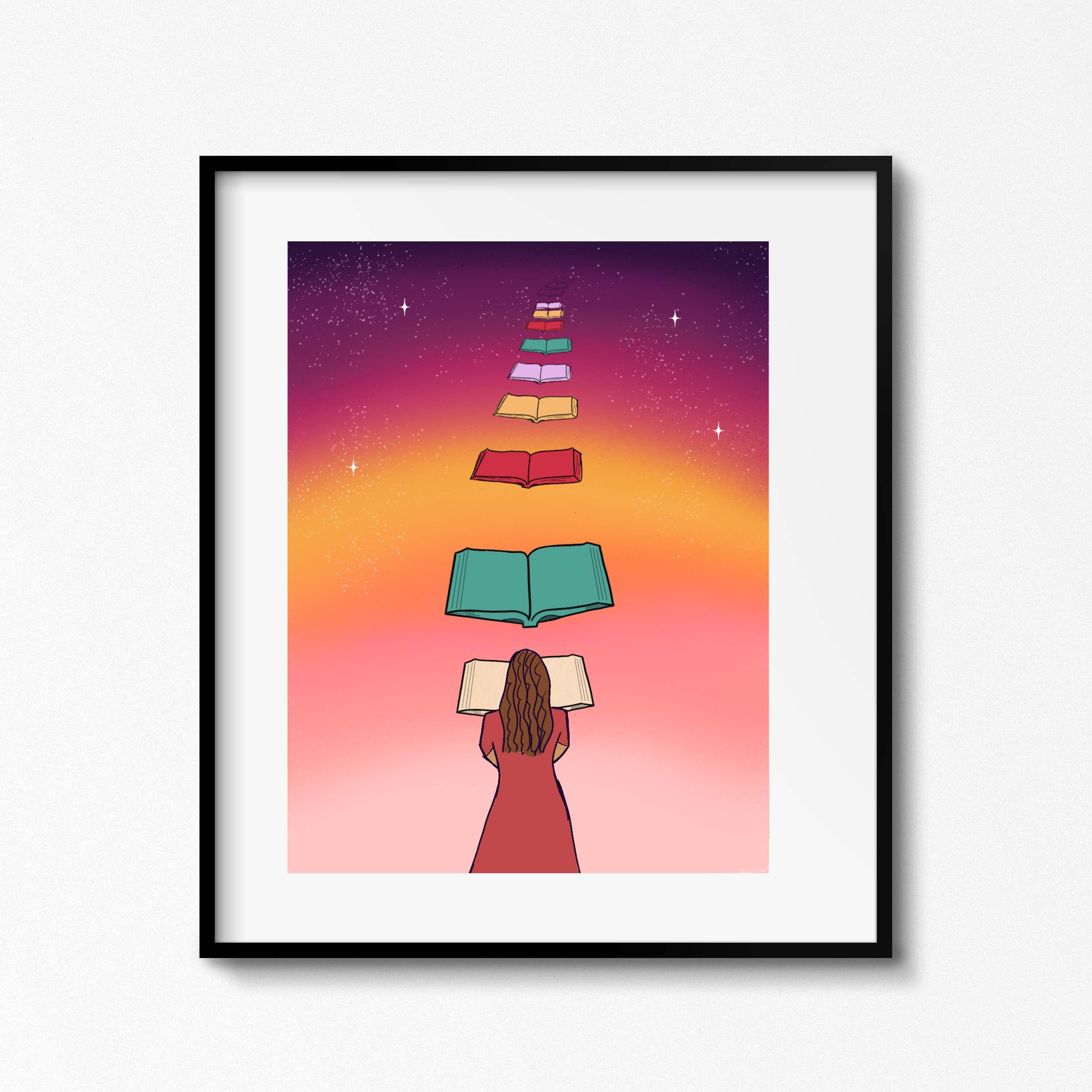 Books are my universe | Book lover artwork | Artwork for Libraries ...