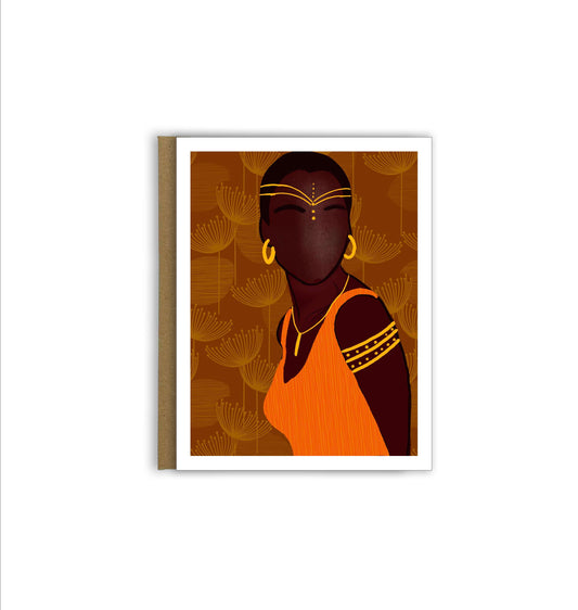 Empowering Women Greeting Card: Naranja