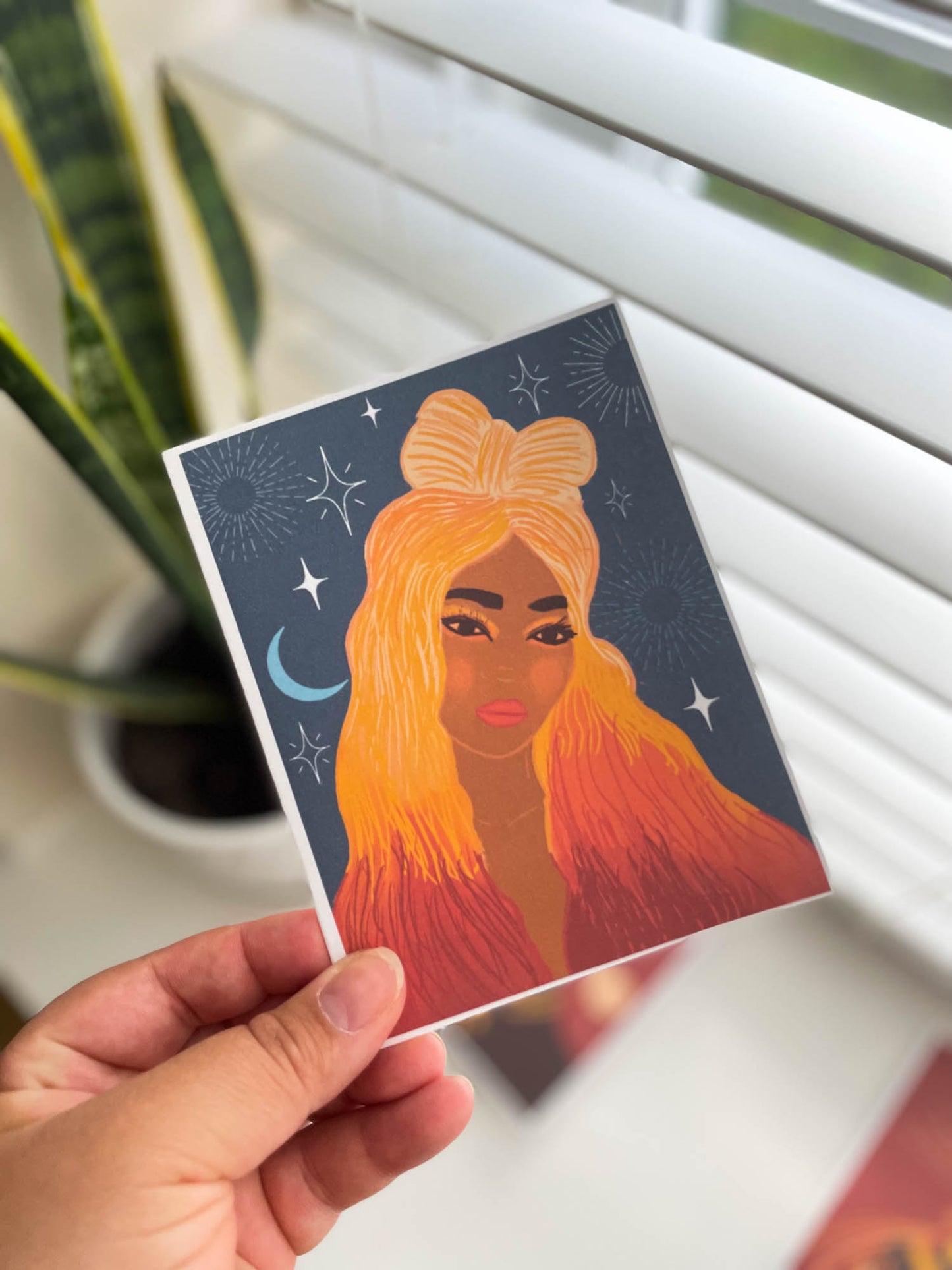 Goddess of the stars, Celestial Greeting Cards, Cards for Black and Brown Women